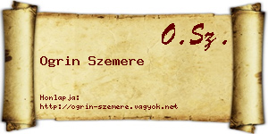 Ogrin Szemere névjegykártya